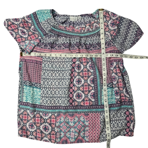 Kim Rogers short-sleeve pink patchwork floral print blouse - Picture 6 of 6